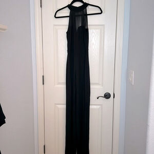 Sparkle and fade sleeveless high neck jumpsuit